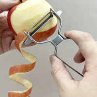 2-in-1 keukenproduct aardappel- en groenteschiller, fruit- en groentegereedschap, volledig roestvrijstalen schilmesje met snijder