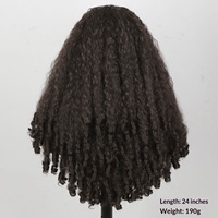 Perruques mi-longues noires et volumineuses pour femmes, avec boucles spirales Yaki, à clipser, pour un volume accru - OEM transfrontalier