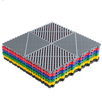 Dalles de sol de garage en PVC imperméables antidérapantes à emboîtement 400*400*18mm Tapis amovibles pour atelier Lavage de voiture Utilisation en intérieur