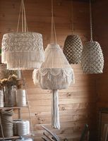 JNC-Abat-jour suspendu en macramé, lampe moderne suspendue, pour salon, chambre, dortoir, anniversaire, mariage
