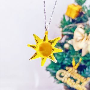 Collana con Ciondolo Girasole in <span class=keywords><strong>Vetro</strong></span> di <span class=keywords><strong>Murano</strong></span> Fatto a Mano, Girocollo Trendy con Perline Artigianali - Product Image 6