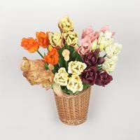 Fleurs artificielles au toucher réel, en PE et latex souple, tulipe à 5 têtes, décoration de bureau et de maison