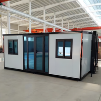 Maison préfabriquée en conteneur extensible de 20 pieds ou 40 pieds, prête à l'emploi, avec cuisine et salle de bain, design moderne, étanche, résistante aux ouragans, de luxe