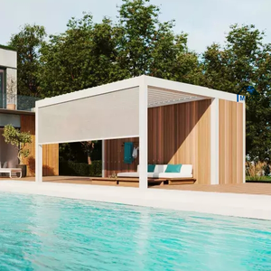 Magic Modern Motorized Aluminum <strong>Retractable</strong> <strong>Pergola</strong> with Waterproof Louvered Roof Bioclimatic Outdoor Patio Gazebo <strong>Canopy</strong> - Product Image 3