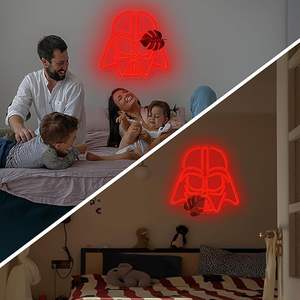 Letrero de Neón con Máscara Alienígena, Letrero LED con Casco Ajustable, Luz de Neón para Videojuegos, para Dormitorio o Sala de Juegos - Product Image 6