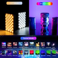 Ulanzi VL120 Lumière Vidéo RVB sur Caméra 3100mAh 2500-9000K Panneau LED d'Éclairage d'Appoint (CRI95 Adaptateur Griffe Porte-Accessoire Diffuseur Souple) 360