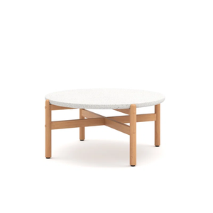 Mesa de centro de madera maciza de Acacia con certificado FSC, mesa de centro Elyam para Patio, tapa de terrazo, hecha a mano Natural para muebles de sala de estar - Product Image 3