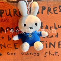 Peluche Hua Rui Lapin Miffy Adorable 12 cm, Jouet en Peluche Doux, Poupée à Habiller, Porte-clés Anti-stress pour Enfants, Idéal pour les Fêtes