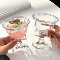 Gobelet à café en verre avec logo personnalisé, design créatif en forme de nœud, motif floral, mignon, pour café, boissons, glaces et desserts