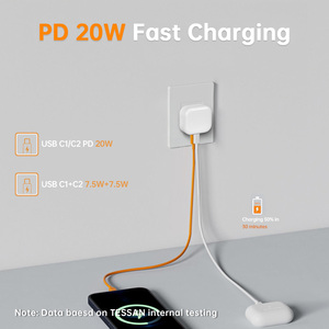 อะแดปเตอร์ชาร์จเร็วพกพาขนาดกะทัดรัดน้ำหนักเบา PD 20W พร้อมปลั๊กแบบ UK รองรับ QC3 USB-C Type-C สำหรับ Samsung ได้รับการรับรอง UKCA - Product Image 2