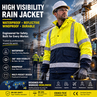 Veste de travail imperméable et chaude rembourrée en Oxford 300D, haute visibilité, pour la construction, les mines, vêtements de travail réfléchissants, veste de sécurité