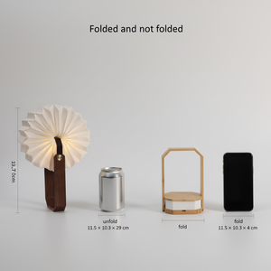 Lampe accordéon portable 3-en-1, lanterne en papier pliable avec poignée en bambou, cadeau d'entreprise, pour le bureau, les chaînes de magasins, la décoration intérieure et le camping - Product Image 2