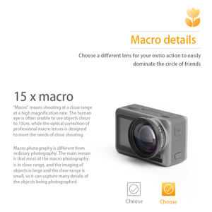 Lente Macro Esterna HD con Ingrandimento Ottico 15X ad Alta Definizione per Videocamera Sportiva DJI Osmo Action - Product Image 3