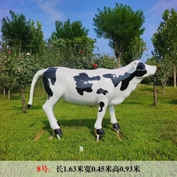 Patung serat kaca besar untuk kebun, patung hewan Resin, patung banteng susu sapi serat kaca