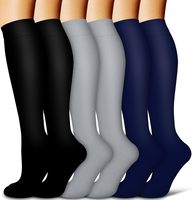 Haute Qualité Athlétique Opaque Voyage Cuivre Genou Haute Sports Compression Chaussettes Bas