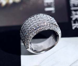 Luxury 3 Carat Imitation Diamond <b>Mens</b> <b>Ring</b> S925 <b>Silver</b> Rhodium Plated Personality Index Finger Band Male Fine Jewelry - Product Image 2