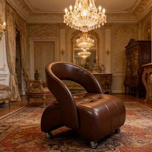 Tabouret bas de salon au design nordique avec roulettes universelles, petit tabouret à chaussures, 360 °   Chaise universelle rotative avec dossier rembourré et confortable - Product Image 3