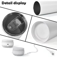 Gobelet isotherme intelligent en acier inoxydable de 20 oz, personnalisable, avec haut-parleur Bluetooth intégré, pour sublimation, idéal comme cadeau pour la conduite