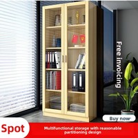 WJG-259X Armoire de classement de bureau en bois commerciale avec vitrine anti-explosion, bibliothèque et étagère modulables