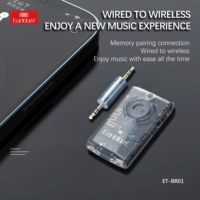 EARLDOM Kit de Coche Inalámbrico de 3.5mm, Adaptador de Música V5.3 para Coche/Auriculares/Altavoz, Transparente