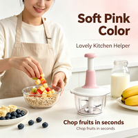 Mini hachoir manuel portable à pression avec lames en plastique pour ail, légumes, oignon et autres aliments – Idéal pour la préparation culinaire
