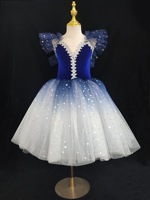 Robe de ballet longue en tulle romantique professionnelle pour filles et enfants, imprimé lumineux - Costume de danse de ballerine