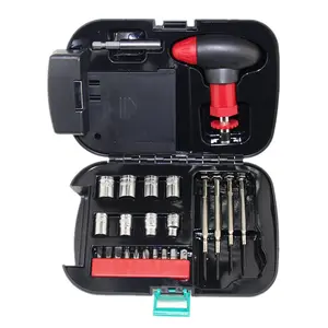 碳钢手电筒修理工具包便携式手动工具套装带照明手电筒