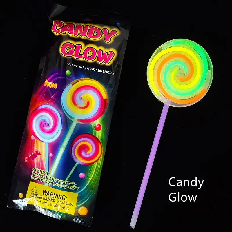 Candy Glow Stick-In The Dark Perlengkapan Pesta-Menyala 12 Jam Paket Pesta 8 Inci dengan Konektor Neon Glow