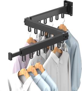 Stendibiancheria Pieghevole da Parete Retrattile <span class=keywords><strong>Salvaspazio</strong></span> per Casa e Lavanderia - Product Image 2