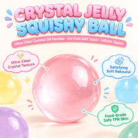 Balle en gelée de cristal arc-en-ciel à l'huile de coco, jouet sensoriel anti-stress à pression lente en TPR souple, fait main pour jeunes