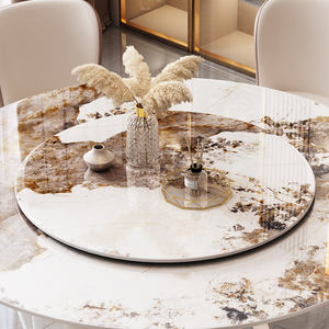<span class=keywords><strong>Mesa</strong></span> de Comedor Multifuncional en Forma de X Dorada, <span class=keywords><strong>Mesa</strong></span> de Comedor <span class=keywords><strong>Redonda</strong></span> de Mármol Giratoria con Plato Giratorio - Product Image 2