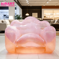 Canapé gonflable en forme de nuage rose pour la décoration de festival de musique, modèle de canapé-lit gonflable personnalisé pour la publicité dans le salon