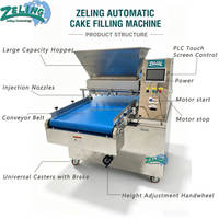 Machine de remplissage de gâteaux commerciale ZL-CA600, convoyeur de 600 mm, 25 rangées par minute, moteur servo pour la production de garnitures de gâteaux et de pâtisseries