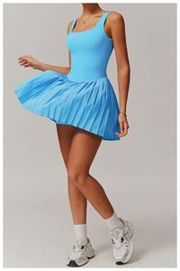 Vestido de Tenis Personalizable para Mujer, Estampado, Sin Mangas, Cuello Redondo, Shorts Integrados, Secado Rápido, Transpirable, Cómodo, con Logotipo Frontal - Product Image 5