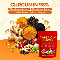Gélules d'huile de graines de piment de Cayenne végétaliennes OEM/ODM, 120 pièces, extrait naturel à base de plantes pour la santé cardiovasculaire et le soutien antioxydant