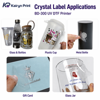 Impresora UV DTF BD1-300 de 300 mm con 1 Cabezal DX7, Tinta UV CMYKW para Impresión de Etiquetas de Cristal, Adhesivos, Vidrio, Metal, Azulejos y Calcomanías