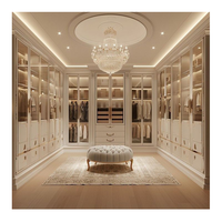 Meuble de dressing en forme de U, style néoclassique, en bois blanc élégant et personnalisé, pour bijoux