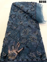 Tissu en dentelle brodé de perles et de paillettes, prix usine Chine, collection 2026, idéal pour mariages et célébrations