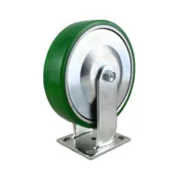 SS PU on Aluminum 1500 Lbs 8 inch Plate Rigid Heavy Duty Industrial Food Trolley Wheels for Shipping Container Dolly