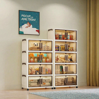 Armoire de rangement pliable en plastique, organisateur de jouets rectangulaire, sans installation, design moderne et simple, salon, chambre d'enfant