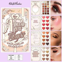 Palette de fards à paupières en gros 42 couleurs, livre-palette 4 pages avec contour, blush et illuminateur, maquillage Sombra De Ojos Paleta Libro