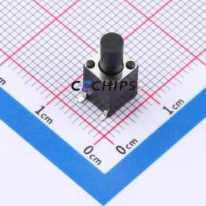 TP12922614 Tactile Switch SMD,6x6mm Switch Single Pole Single Throw Round Button 2.6N Vertical Mount - Product Image 1