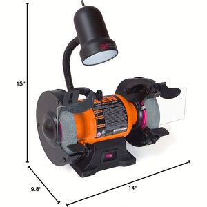 เครื่องเจียรแบบตั้งโต๊ะขนาดกะทัดรัด 250 วัตต์ พร้อมไฟ LED คู่  ล้อเหล็กขนาด 6 นิ้ว  สำหรับงาน DIY  ปรับแต่งได้ - Product Image 4