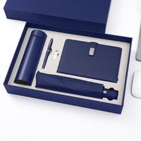 Coffret Cadeau d'Entreprise VIP 4-en-1 : Carnet en Cuir à Spirale Amovible, Tasse Isotherme, Parapluie et Stylo pour Promotion de Marque B2B