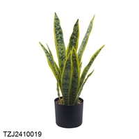 Bonsaï d'orchidée tigrée, plante serpent verte et jaune, Sansevieria en pot, arbre artificiel en plastique PVC, vert et jaune, bonsaï d'orchidée tigrée