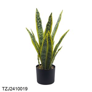 Bonsái de Orquídea Tigre, Planta Serpiente Verde Amarilla <span class=keywords><strong>Sansevieria</strong></span> en Maceta, Árbol Artificial de PVC, Bonsái de Orquídea Tigre Verde Amarillo - Product Image 5