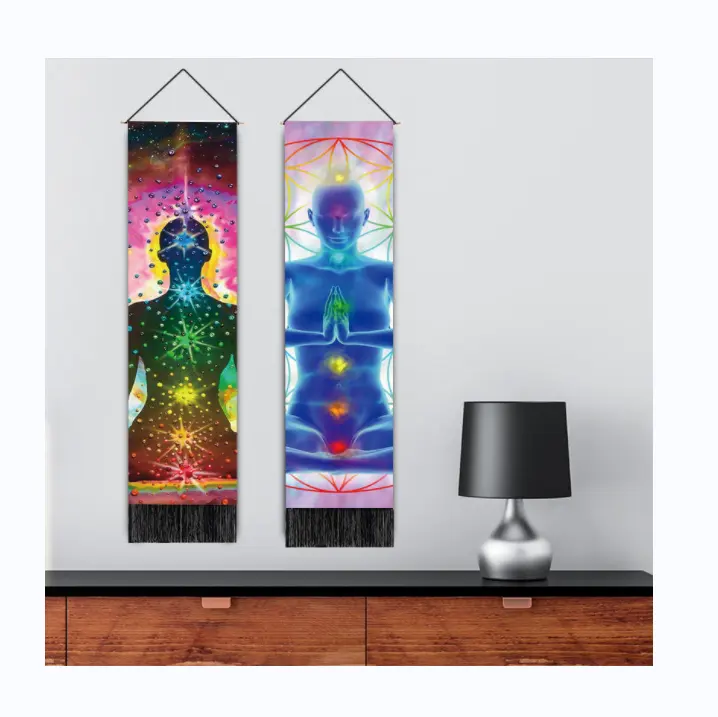 Özel dokuma Galaxy manevi ramazan meditasyon yedi çakra duvar asılı Tapiz goblen kumaş yurt dekor için