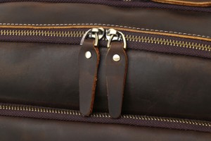 Crazy <strong>Horse</strong> Leather Laptop <strong>Backpack</strong> Men's Vintage Genuine Leather Large Capacity Briefcase 17-inch Fashion Casual Travel Bag - Product Image 4