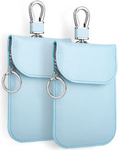Sac Faraday en cuir PU, pochette porte-clés de voiture Faraday protecteur Signal de téléphone portable bloquant l'étui portefeuille de clé de voiture <span class=keywords><strong>anti</strong></span>-<span class=keywords><strong>piratage</strong></span> - Product Image 1