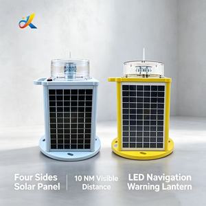 Balise solaire marine à quatre faces, portée visuelle de 10 NM, lanterne de navigation LED pour bouée de canal, quai et port - Product Image 1